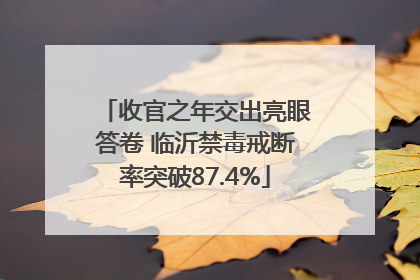 收官之年交出亮眼答卷 临沂禁毒戒断率突破87.4%