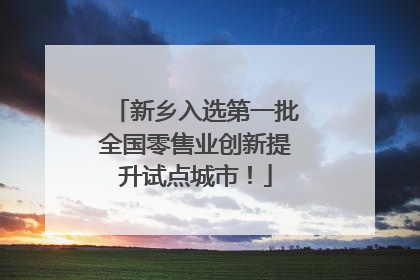 新乡入选第一批全国零售业创新提升试点城市！