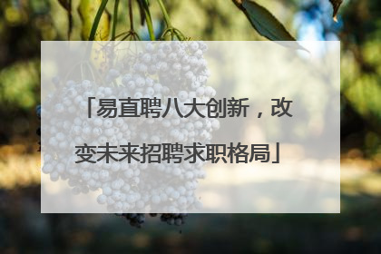 易直聘八大创新，改变未来招聘求职格局