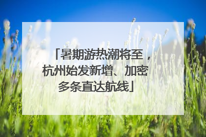 暑期游热潮将至，杭州始发新增、加密多条直达航线