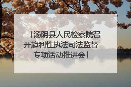 汤阴县人民检察院召开趋利性执法司法监督专项活动推进会