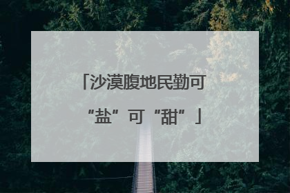 沙漠腹地民勤可“盐”可“甜”