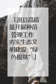 淇县高质量开展种苗管理工作 夯实生态文明建设“绿色根基”