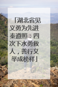 湖北省见义勇为先进秦遵照：四次下水勇救人，善行义举成榜样
