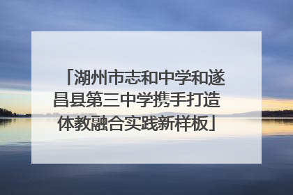 湖州市志和中学和遂昌县第三中学携手打造体教融合实践新样板