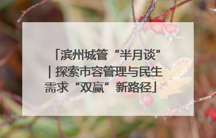 滨州城管“半月谈”｜探索市容管理与民生需求“双赢”新路径