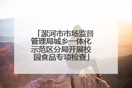 漯河市市场监督管理局城乡一体化示范区分局开展校园食品专项检查