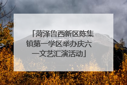 菏泽鲁西新区陈集镇第一学区举办庆六一文艺汇演活动