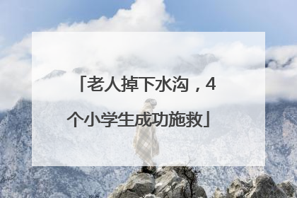 老人掉下水沟，4个小学生成功施救