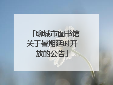 聊城市图书馆关于暑期延时开放的公告
