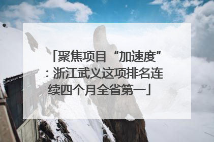 聚焦项目“加速度”：浙江武义这项排名连续四个月全省第一