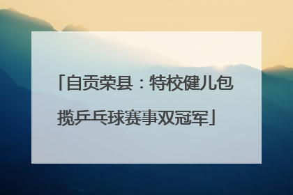 自贡荣县：特校健儿包揽乒乓球赛事双冠军