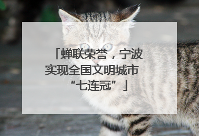 蝉联荣誉，宁波实现全国文明城市“七连冠”