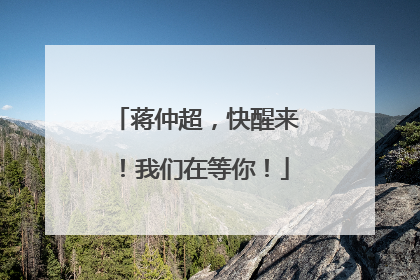 蒋仲超，快醒来！我们在等你！