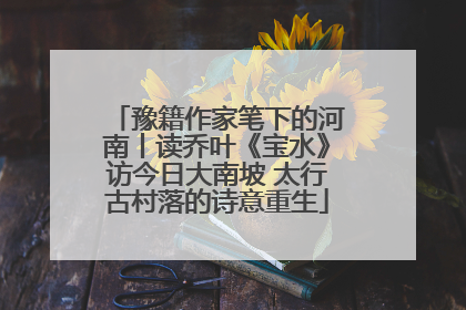 豫籍作家笔下的河南丨读乔叶《宝水》访今日大南坡 太行古村落的诗意重生