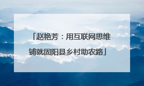 赵艳芳：用互联网思维铺就固阳县乡村助农路