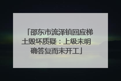 邵东市流泽镇回应梯土毁坏质疑：上级未明确答复而未开工