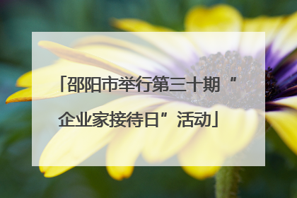邵阳市举行第三十期“企业家接待日”活动