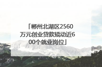 郴州北湖区2560万元创业贷款撬动近600个就业岗位