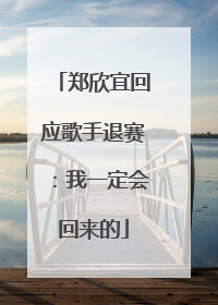 郑欣宜回应歌手退赛：我一定会回来的