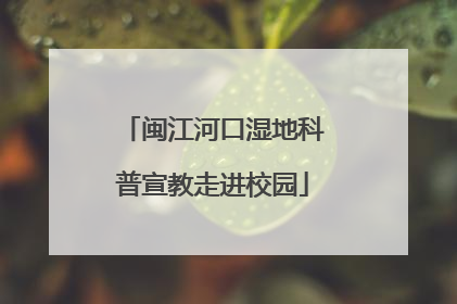 闽江河口湿地科普宣教走进校园
