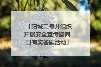 阳城二号井组织开展安全宣传咨询日有奖答题活动