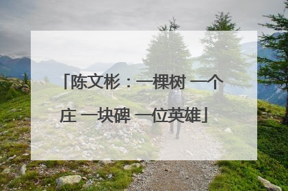 陈文彬：一棵树 一个庄 一块碑 一位英雄
