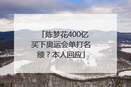 陈梦花400亿买下奥运会单打名额？本人回应