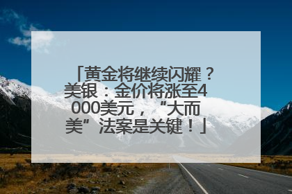 黄金将继续闪耀？美银：金价将涨至4000美元，“大而美”法案是关键！