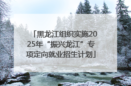 黑龙江组织实施2025年“振兴龙江”专项定向就业招生计划
