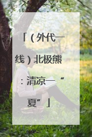（外代一线）北极熊：清凉一“夏”