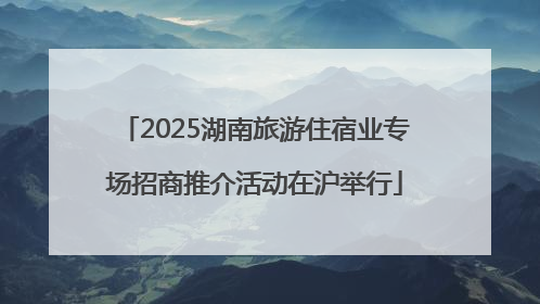 2025湖南旅游住宿业专场招商推介活动在沪举行