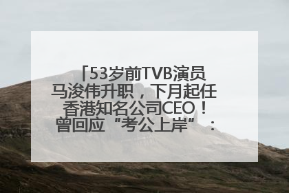 53岁前TVB演员马浚伟升职，下月起任香港知名公司CEO！曾回应“考公上岸”：真不是公务员