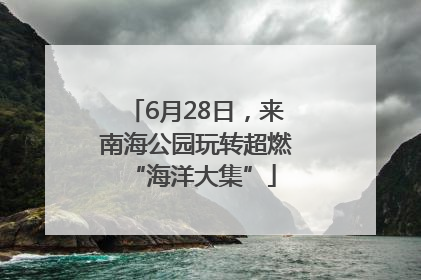 6月28日，来南海公园玩转超燃 “海洋大集”